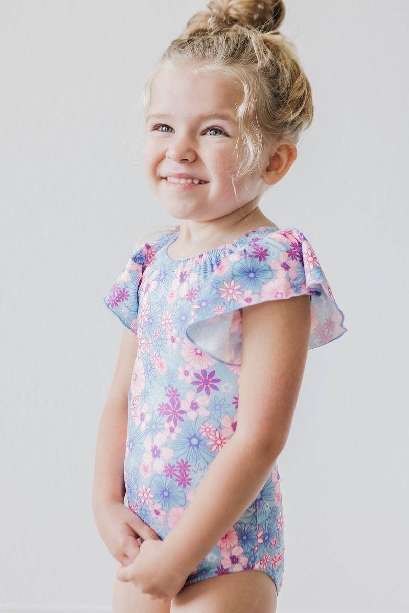 Love Blooms S/S Flutter Sleeve Leotard
